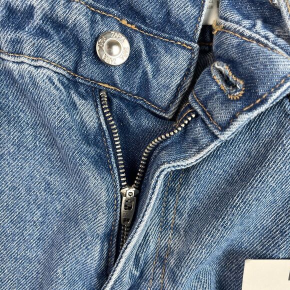 ZARA Women’s Paperbag Shorts Size 0 Blue Rigid Denim High Rise Pockets Summer - Picture 7 of 10